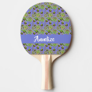 Individuelle Name paisley Blätter blau Tischtennis Schläger