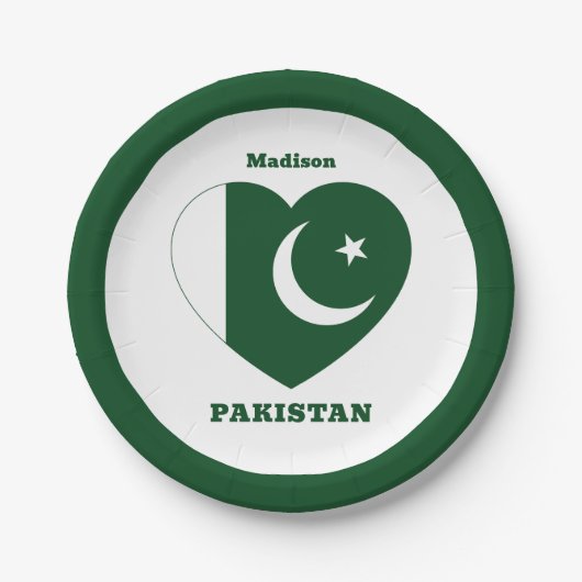 Individuelle Name Pakistan Pappteller (Vorderseite)