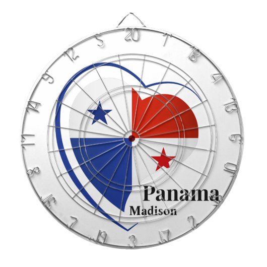 Individuelle Name Panama Liebe Dartscheibe (vorne)