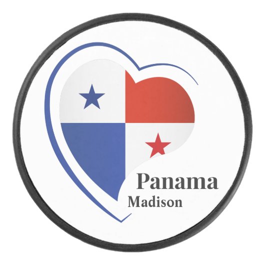 Individuelle Name Panama Liebe Eishockey Puck (Vorderseite)