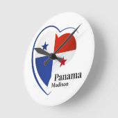 Individuelle Name Panama Liebe Runde Wanduhr (Winkel)