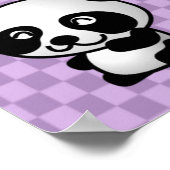 Individuelle Name Panda Bears auf Lila Gingham Poster (Ecke)