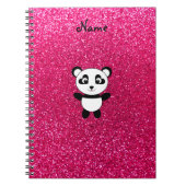 Individuelle Name Panda rosa Glitzer Notizblock (Vorderseite)