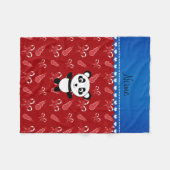 Individuelle Name Panda Schneemännchen Bonbons Fleecedecke (Vorderseite (Horizontal))