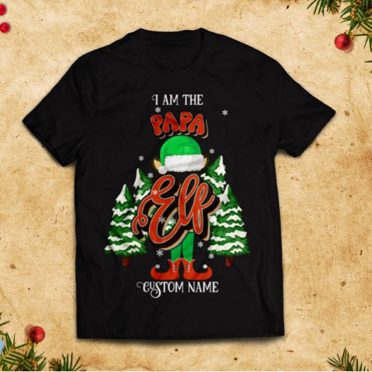 Individuelle Name Papa elf personalisiert T-Shirt