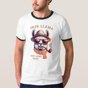 Individuelle Name Papa Llama Vatertag T-Shirt