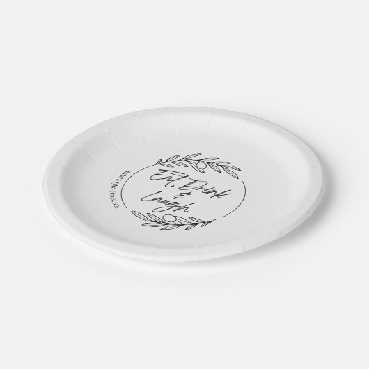 Individuelle Name-Papierplatte für Essen, Trinken  Pappteller (Schrägansicht)