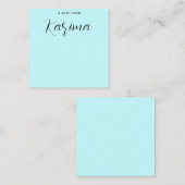 Individuelle Name Pastel Blue Calligraphy Mitteilungskarte (Vorne/Hinten)