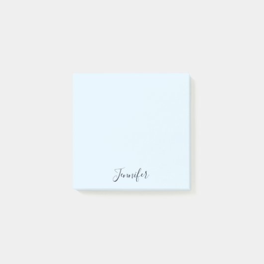 Individuelle Name Pastel Blue Personalisiert Notes Post-it Klebezettel (Vorderseite)