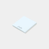 Individuelle Name Pastel Blue Personalisiert Notes Post-it Klebezettel (angewinkelt)
