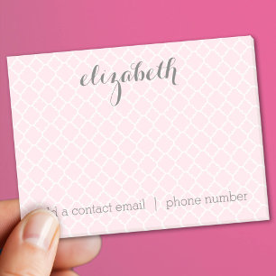 Individuelle Name Pastel Blush & Gray Quatrefoil P Post-it Klebezettel