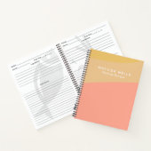 Individuelle Name Pastel Coral Recipe Notizblock (Innenseite)