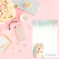 Individuelle Name Pastel Glitzer Floral Baby Unico