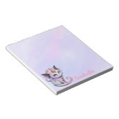 Individuelle Name Pastel Goth Cat Unicorn Notizblock (angewinkelt)