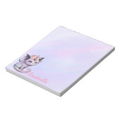 Individuelle Name Pastel Goth Cat Unicorn Notizblock (Rotiert)