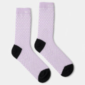 Individuelle Name Pastel Lavender Lila Polka Dot Socken (Rechts)