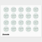 Individuelle Name Pastel Mint & Gray Quatrefoil Runder Aufkleber (Blatt)