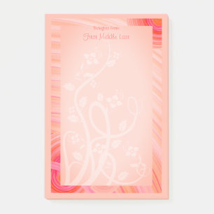 individuelle Name Pastel Orange Pink Weißer Weint Post-it Klebezettel