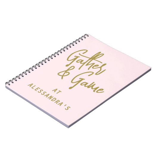 Individuelle Name Pastel Pink Gold Spielspur Notizblock (Linke Seite)