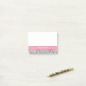 Individuelle Name Pastel Pink und Gray Chevrons Post-it Klebezettel (Auf Schreibtisch)