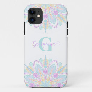 Individuelle Name Pastel Rainbow Floral Sundae Man Case-Mate iPhone Hülle