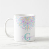 Individuelle Name Pastel Rainbow Floral Sundae Man Kaffeetasse (Links)