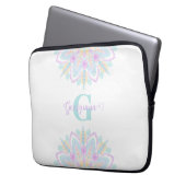 Individuelle Name Pastel Rainbow Floral Sundae Man Laptopschutzhülle (Vorderseite Links)