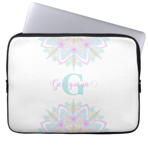Individuelle Name Pastel Rainbow Floral Sundae Man Laptopschutzhülle