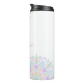 Individuelle Name Pastel Rainbow Floral Sundae Man Thermosbecher (Nach rechts gedreht)