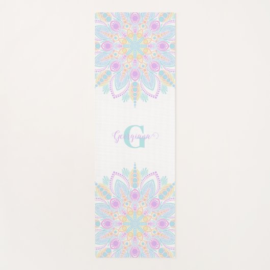 Individuelle Name Pastel Rainbow Floral Sundae Man Yogamatte (Vorderseite)