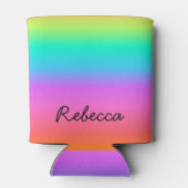 Individuelle Name Pastel Rainbow Pride Dosenkühler (Rückseite)