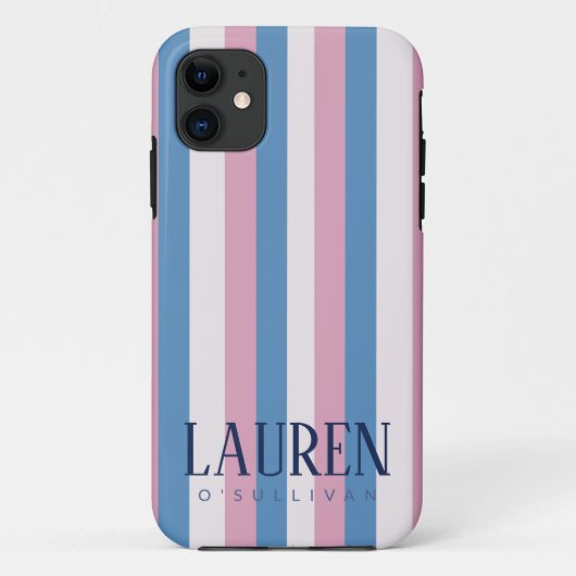 Individuelle Name Pastel Strip Handy Case (Rückseite)