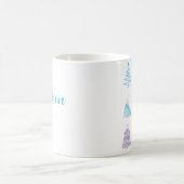 Individuelle Name Pastel Weihnachtsbaume Klassisch Kaffeetasse (Mittel)