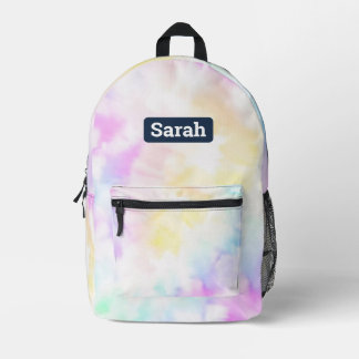 Individuelle Name Pastell Gefärbte Krawatte Backpa Bedruckter Rucksack