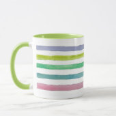 Individuelle Name Pastell Horizontal Streifen Tasse (Links)