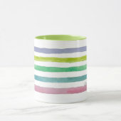 Individuelle Name Pastell Horizontal Streifen Tasse (Zentrum)