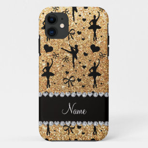 Individuelle Name Pastellgelb Glitzer Ballerinas Case-Mate iPhone Hülle