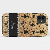 Individuelle Name Pastellgelb Glitzer Ballerinas Case-Mate iPhone Hülle (Rückseite (Horizontal))