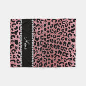 Individuelle Name Pastellrosa Glitzer Cheetah Druc Fleecedecke (Vorderseite (Horizontal))
