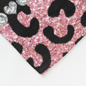 Individuelle Name Pastellrosa Glitzer Cheetah Druc Fleecedecke (Ecke)