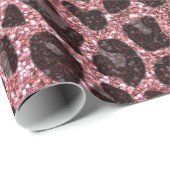 Individuelle Name Pastellrosa Glitzer Leopard Geschenkpapier (Rolleneckpunkt)