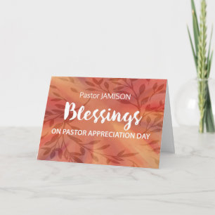 Individuelle Name Pastor Wertschätzung Tag Segnung Karte