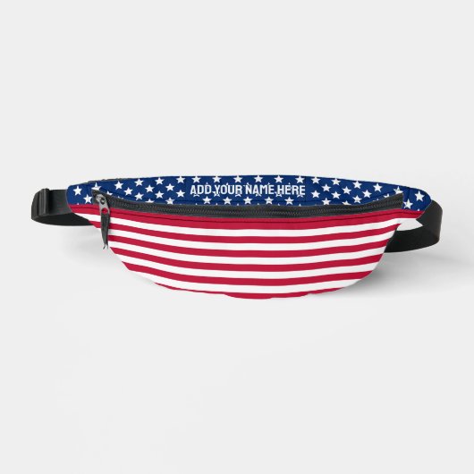 Individuelle Name Patriotic AMERICAN FLAG Bauchtasche (Vorderseite)