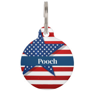 Individuelle Name Patriotic Pet Tag Haustiermarke