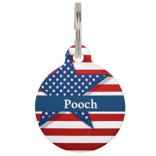 Individuelle Name Patriotic Pet Tag Tiernamensmarke