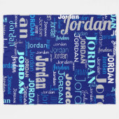 Individuelle Name Pattern Blau und Silver Modern Fleecedecke (Vorderseite (Horizontal))