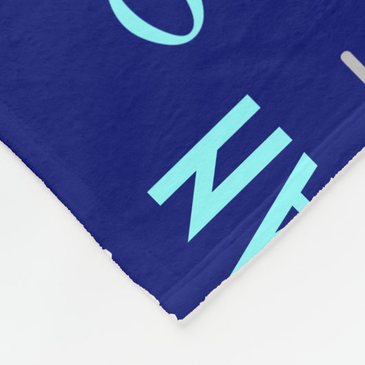 Individuelle Name Pattern Blau und Silver Modern Fleecedecke (Ecke)