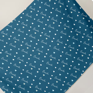 Individuelle Name PATTERN DER LIEBE HÖRT Ozeanblau Fleecedecke