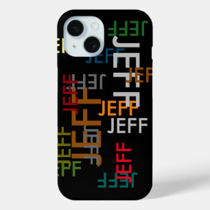 Individuelle Name Pattern Typografie iPhone 15 Hülle