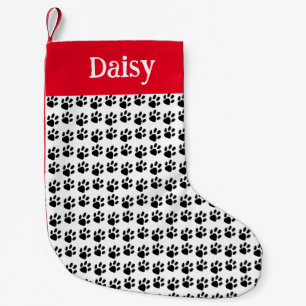 Individuelle Name Paw Print Kleiner Weihnachtsstrumpf